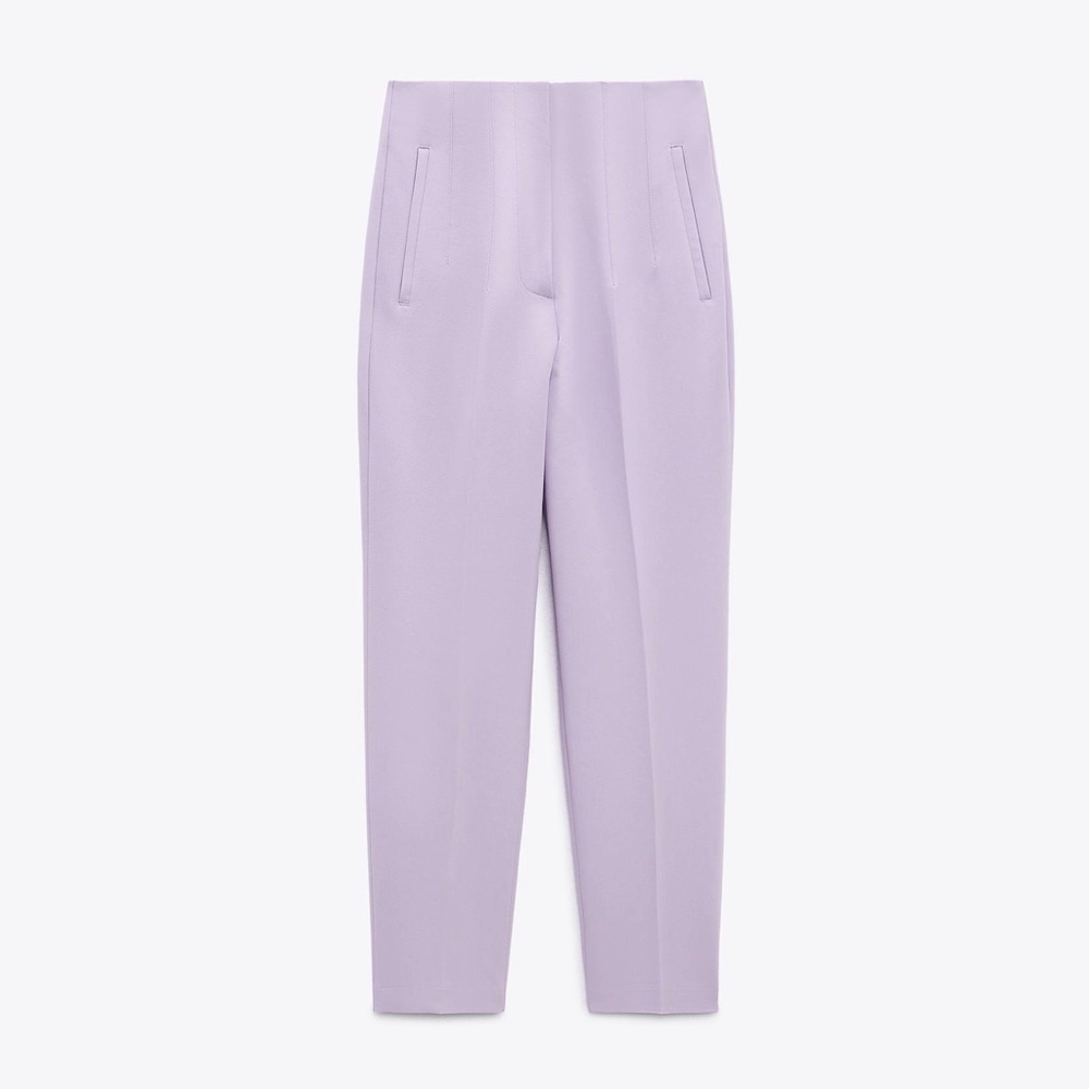 Zara Lavender High-Waist Tapered Trousers